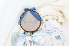 Load image into Gallery viewer, Monogrammed Coming Home Footie Boy Outfit with Hat & Blanket