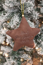 Load image into Gallery viewer, Velvet Star/Heart Ornament l Baby's First Christmas