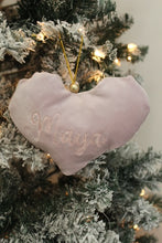 Load image into Gallery viewer, Velvet Star/Heart Ornament l Baby's First Christmas