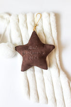 Load image into Gallery viewer, Velvet Star/Heart Ornament l Baby's First Christmas