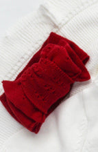 Load image into Gallery viewer, Red Pointelle Bow