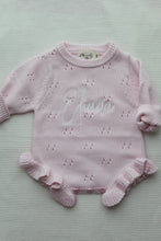 Load image into Gallery viewer, POINTELLE RUFFLE ROMPER l BLUSH PINK