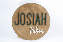 Load image into Gallery viewer, Wooden Name Round Sign