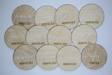 Load image into Gallery viewer, Wood and Acrylic Milestones 1 month - 1 year