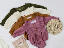 Load image into Gallery viewer, Corduroy Baby Girl Rompers