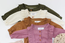 Load image into Gallery viewer, Corduroy Baby Girl Rompers