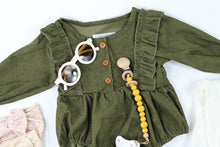 Load image into Gallery viewer, Corduroy Baby Girl Rompers