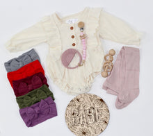 Load image into Gallery viewer, Corduroy Baby Girl Rompers