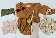 Load image into Gallery viewer, Corduroy Baby Girl Rompers