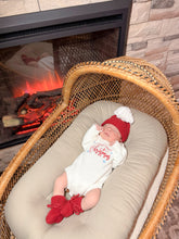 Load image into Gallery viewer, First Christmas Embroidered Knit Romper Set l Boy or Girl
