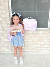 Load image into Gallery viewer, Monogrammed Gingham Backpack with matching Lunch box
