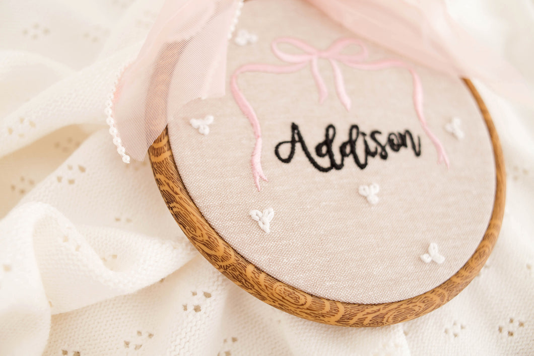 Embroidered Baby Announcement