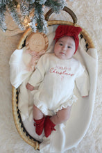 Load image into Gallery viewer, First Christmas Embroidered Knit Romper Set l Boy or Girl
