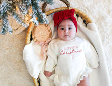 Load image into Gallery viewer, First Christmas Embroidered Knit Romper Set l Boy or Girl
